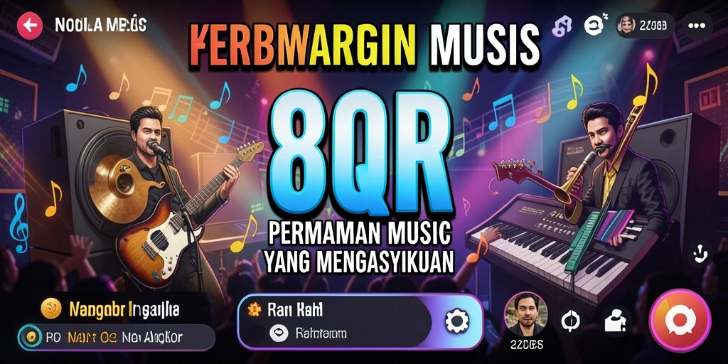 Tampilan screenshot <strong>8QR</strong> menampilkan serunya gameplay musik yang interaktif.