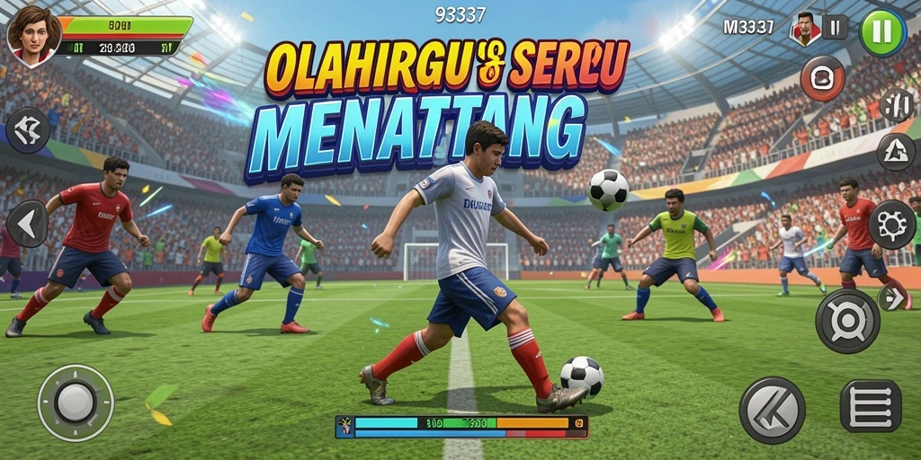 Tangkapan layar gameplay seru dari 93337 yang memperlihatkan aksi olahraga.