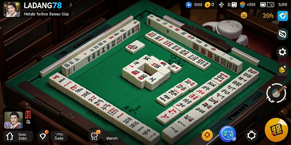 Tampilan menarik game Mahjong dengan ubin berwarna.