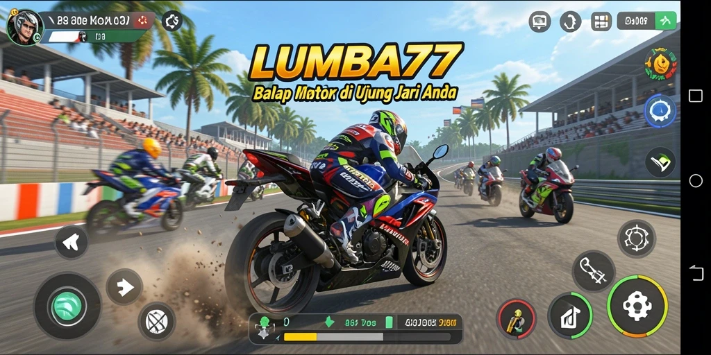 Tangkapan layar LUMBA77 menampilkan aksi balap motor yang mendebarkan.