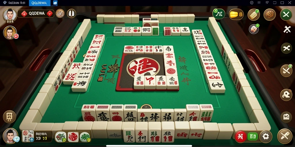 Screenshot gameplay QQDEWA menampilkan keindahan sistem Mahjong.
