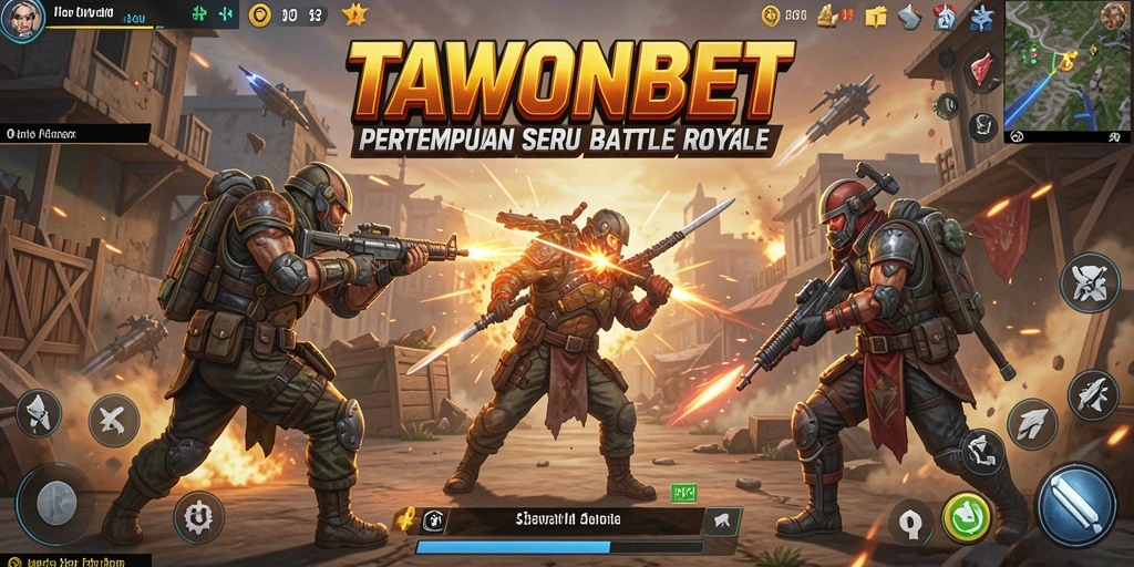 Screenshot gameplay epik TAWONBET menampilkan aksi Battle Royale yang penuh ketegangan.