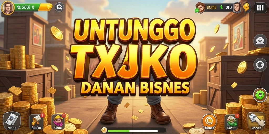 Gameplay seru UNTUNGGO menampilkan pengelolaan bisnis yang menantang.
