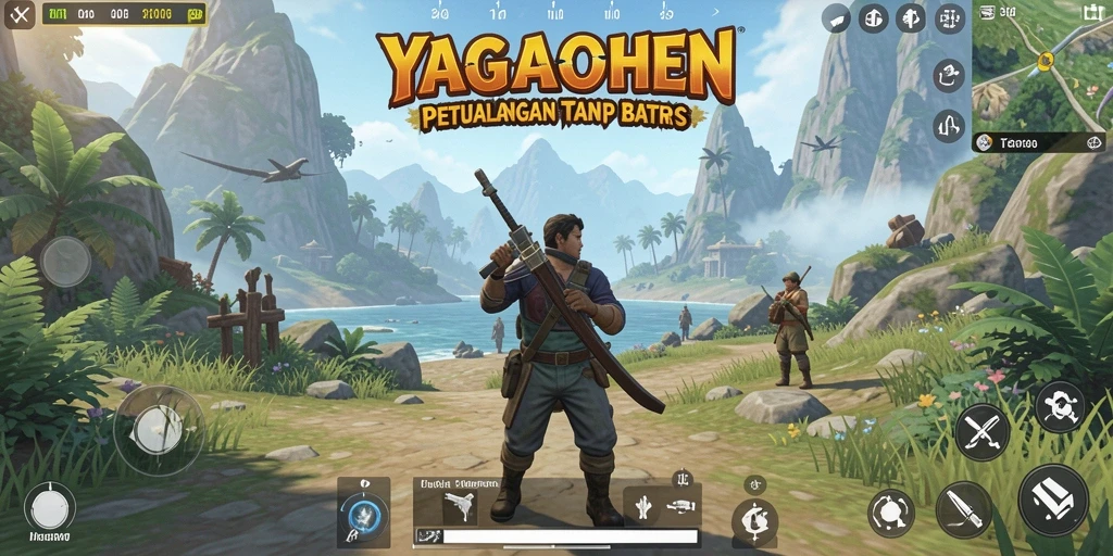 Tampilan gameplay YAGAOHEN dalam dunia terbuka yang menakjubkan.